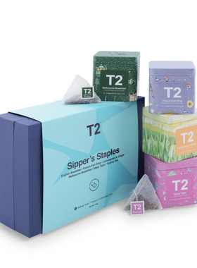 澳洲代购直邮T2送礼伴手礼明星系列Sippers Staples茶包锡罐礼盒