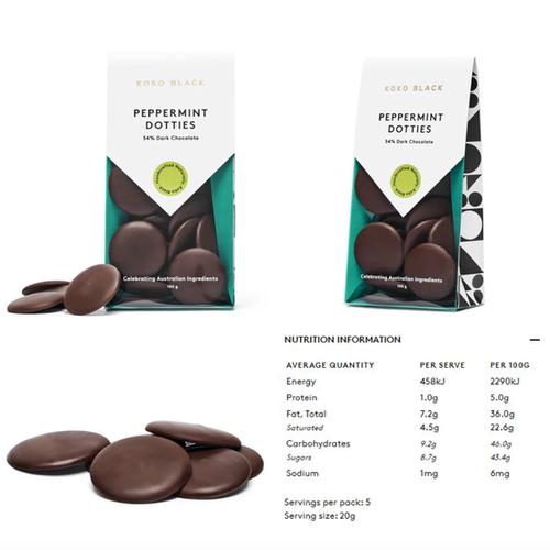 薄荷零食54%澳洲发货黑巧克力片