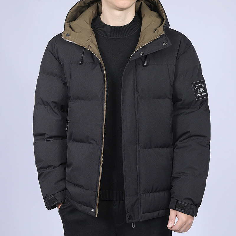 Men Padded Puffer Jacket Thick Winter Thermal Windproof Coat