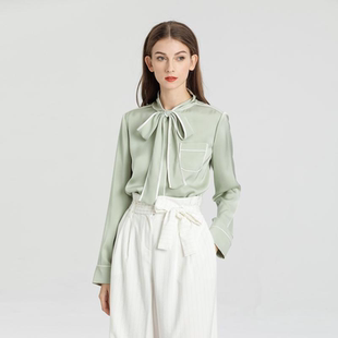 优雅法式 飘带领女士套头衬衫