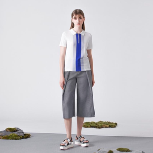 和煦POLO领拼色针织T恤