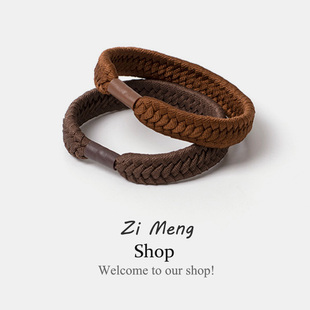 简约气质高弹力编织发绳扎头发皮筋皮套高级感女头绳扎高马尾发圈