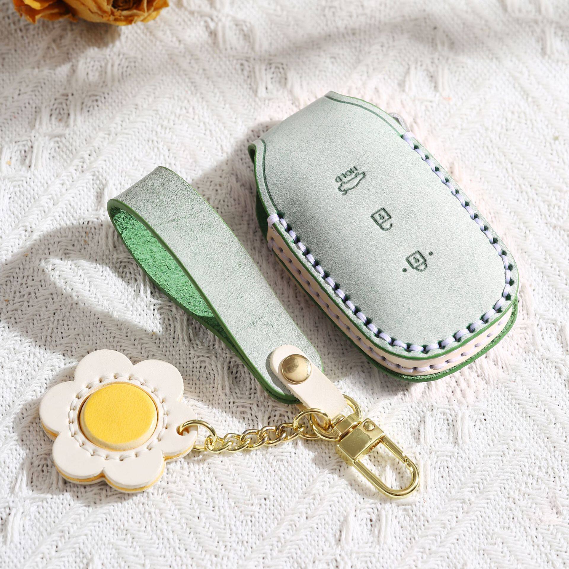 适用于北京现代菲斯塔钥匙套真皮ix35伊兰特汽车钥匙包壳扣女款