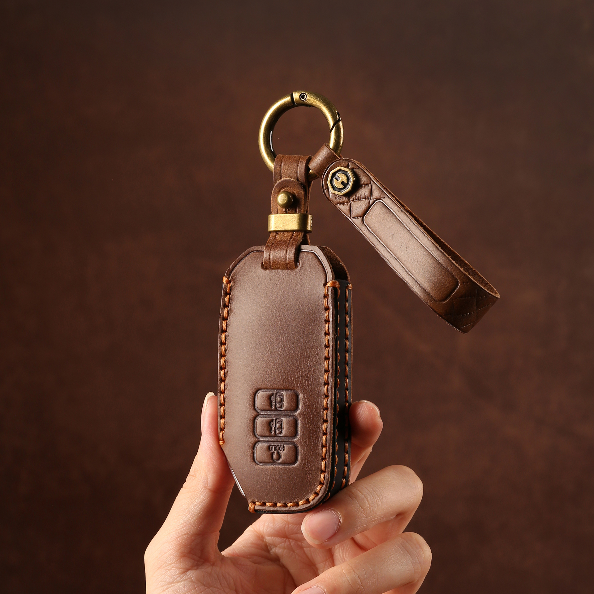 适用于起亚索兰托钥匙套韩国KN索兰托商务车手工真皮钥匙包保护套