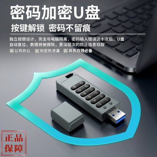 按键加密U盘128G白领高管防盗u盘