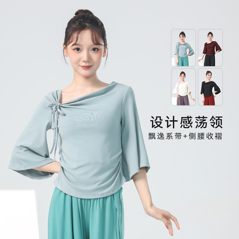 舞者之歌现代舞中袖设计感上衣