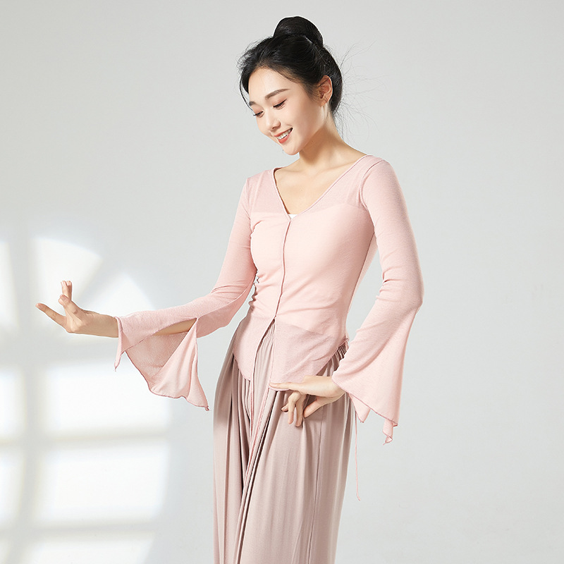 共妍現代舞羅紋竹節練功服女修身