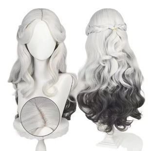第五人格心理学家长夜cos假发黑白渐变假发萝莉魔女之夜病患情侣