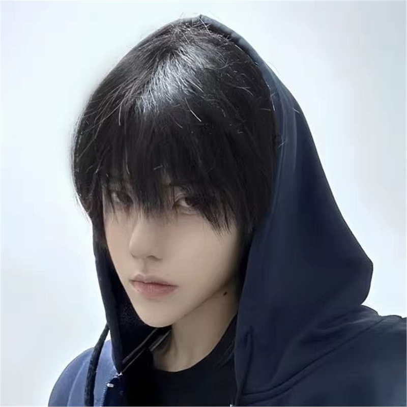 婷婷张起灵同款假发无需修剪盗墓笔记cos万用蓬松微分碎盖全头套