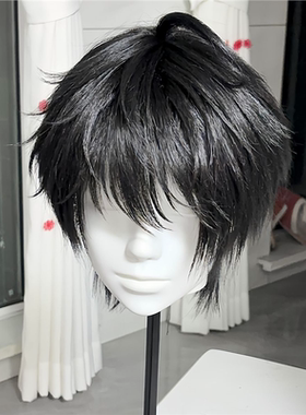 黎簇cos假头发黑色万用毛男士短直发二次元盗墓笔记沙海真发套