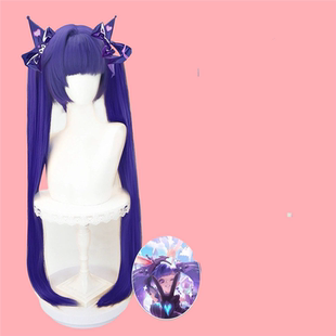 无需修剪 王者 安琪拉cos假发 三丽鸥 荣耀 库洛米 中分头皮 紫