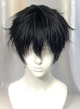 伪装学渣cos谢俞短直发黑色万用少年感微分碎盖阳光帅气全头套式