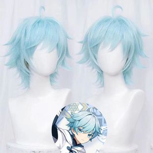 新款原神 重云 cos假发雪融有踪 妖邪异闻诸者 浅色反翘短发现货