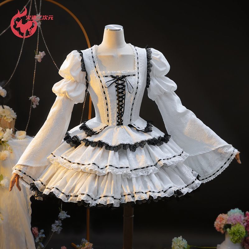 守护甜心cos服月咏歌呗cosplay服装白色洋装lolita连衣裙动漫C服