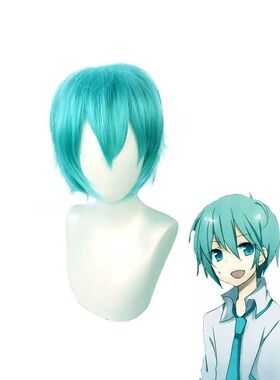 恋爱战争男cos假发 万用 混绿色cos假发mikuo 反翘男假毛