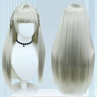无需修剪 狂赌之渊 桃喰莉莉香佳cos假发 青灰色长发编发万用可改