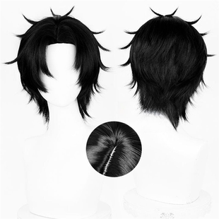 头七怪谈 朱耀星 玫瑰网扣子内网都有 高温丝cos假发 头皮顶 黑色