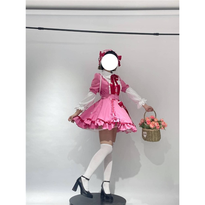吊带袜天使cos服 Stocking史朵巾cosplay约会服粉红洋装套装