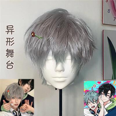 假头发cos异形舞台till奶奶灰短直发动漫二次元长刘海少年感全头