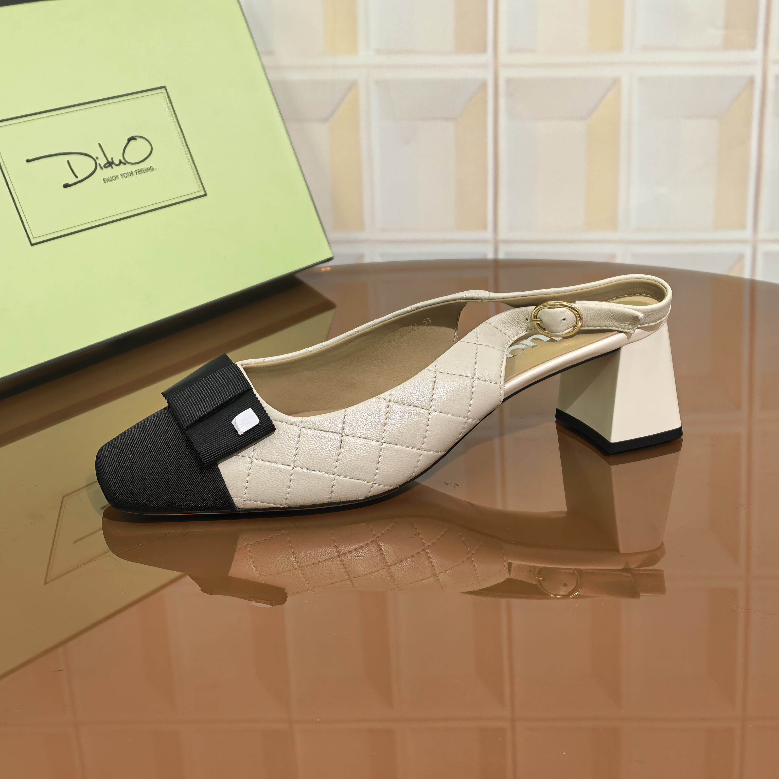 7A05/5CM羊皮清仓撤柜断码处理女款气质时尚百搭女士粗跟高跟方头