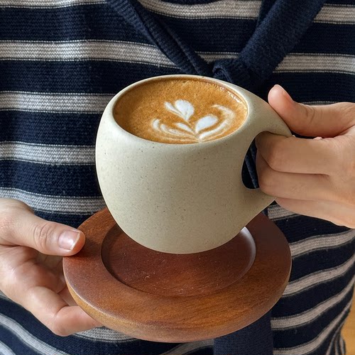 日式侘寂杯北欧风陶瓷绝美咖啡杯