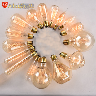 爱迪生复古灯泡可调光E27E14螺口仿古钨丝灯丝装饰创意茶色暖黄光