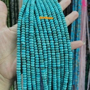 8mm蓝松垫片隔珠算盘珠散珠手串珠 diy饰品 天然绿松石圆隔片