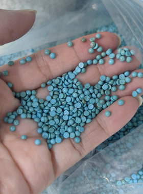 优化蓝松石圆形戒面3-35MM无孔鼓面平底贴片DIY合台镶嵌配饰材料