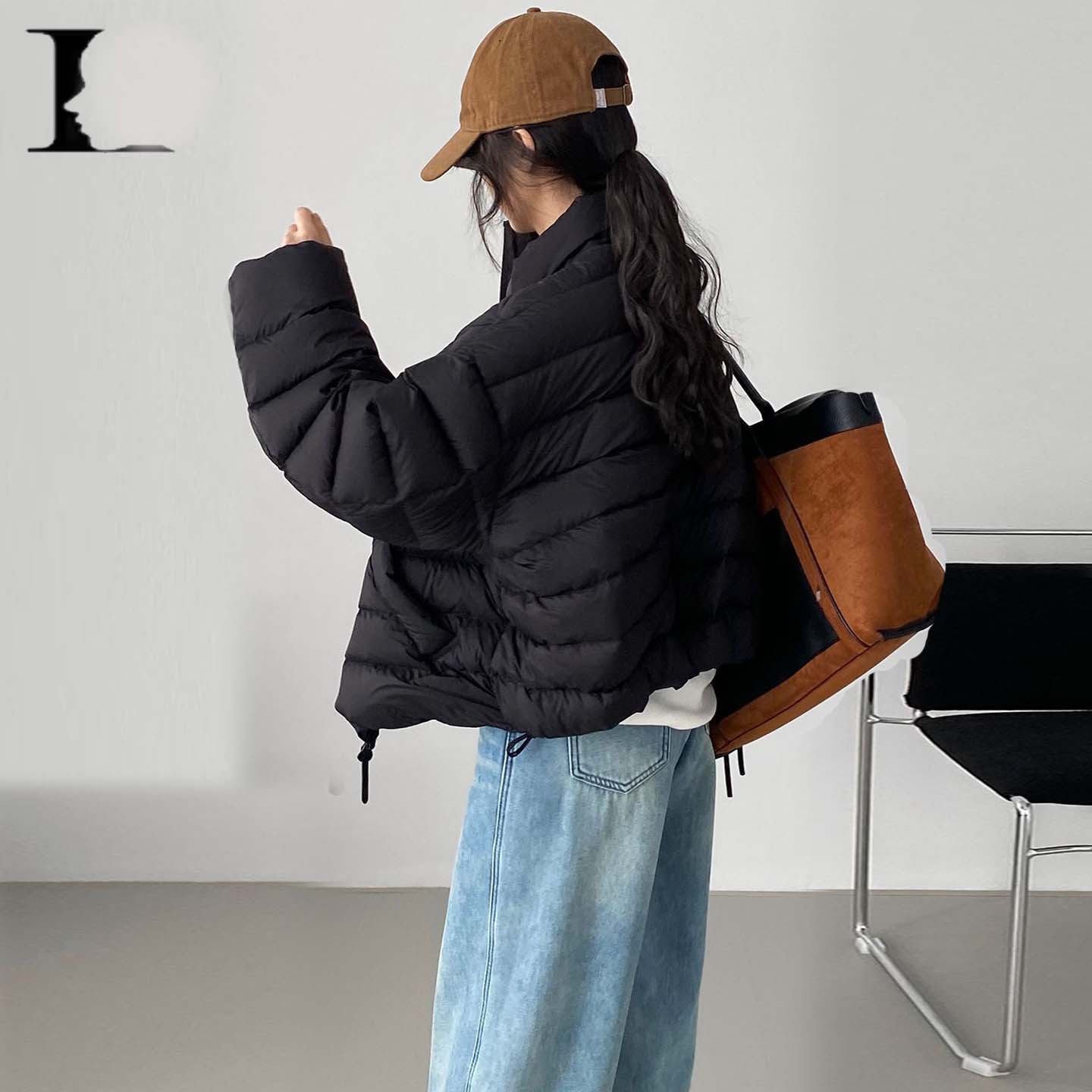 高级感简约立领90绒排骨羽绒服女冬季2025新款轻薄保暖面包服外套