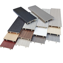 踢脚线PVC卡扣自装款PB6厘米仿铝合金直板纯黑白灰科技木纹地脚线