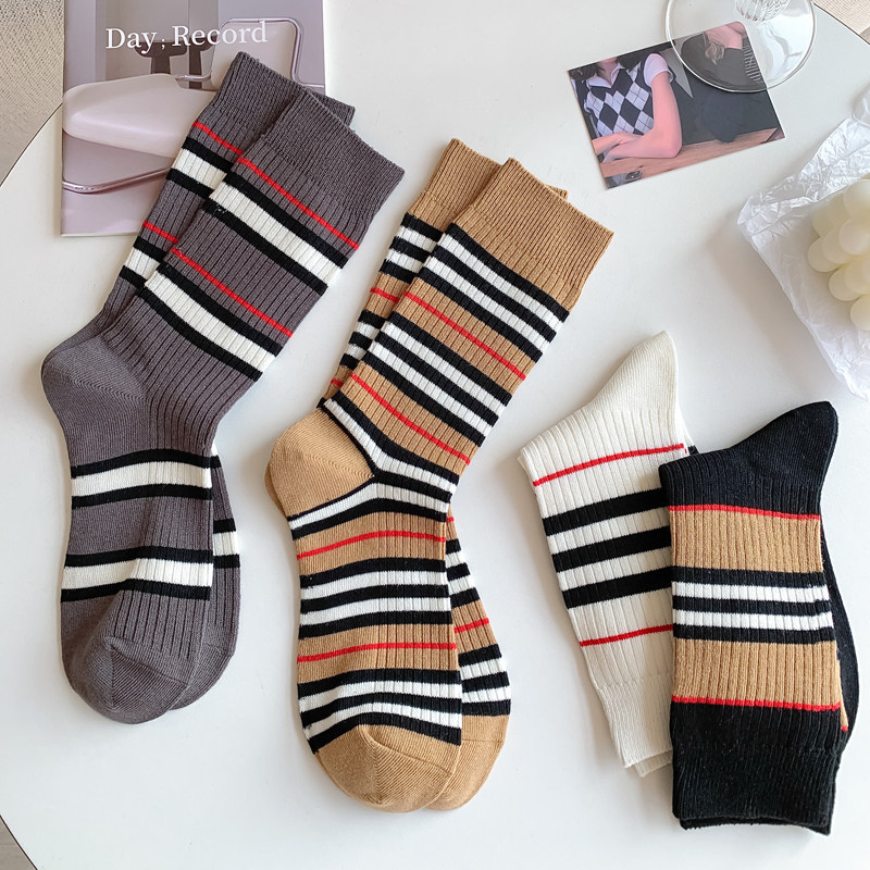 韩版双针复古条纹学院风中长筒袜ins网红百搭堆堆袜外穿女袜子潮,运动包/户外包/配件,手包,淘宝优惠券,粉丝福利购,淘宝优惠卷