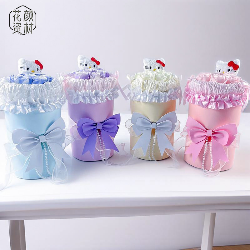 七夕情人节成品仿真香皂花束简约浪漫玩偶花创意礼品礼物送女友