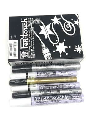 日本樱花油漆笔SAKURA PEN-TOUCH高光笔42100白色41102银色0.7MM
