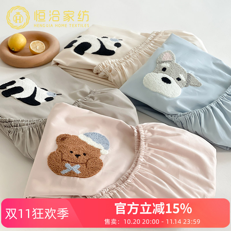 卡通风单独床笠高支长绒棉