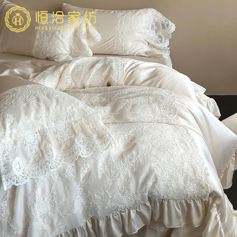 法式轻奢风新疆长绒棉四件套