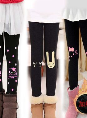 新款女童加绒加厚秋冬打底裤小女孩儿童外穿保暖长裤宝宝秋裤棉裤