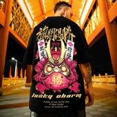 T恤夏季 欧美潮牌hiphop高街加肥加大短袖 男潮牌胖子宽松潮流半袖