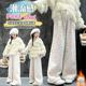 子大童直筒阔腿裤 儿童垂感保暖休闲裤 秋冬新款 女童加绒加厚糯米裤