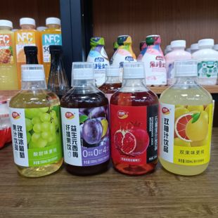 顶真益生元西梅纤维果饮500ml4瓶50%果汁含量冰葡萄西梅石榴双柚