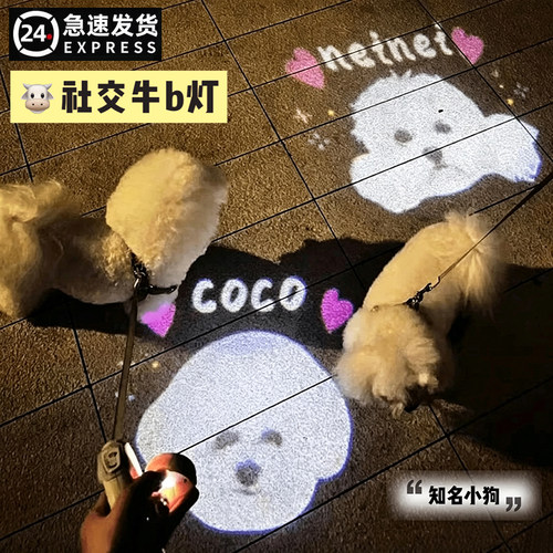 24h发~社交牛b灯~定制狗狗投影灯