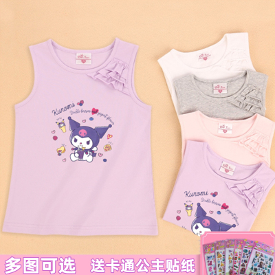 夏季薄款女童纯棉无袖背心外穿