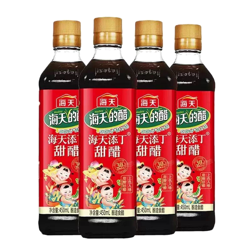 海天添丁甜醋450ml黑红米醋调味