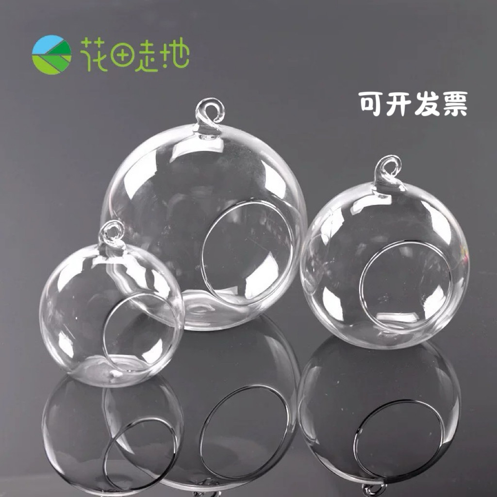 透明吊球玻璃球形花瓶 玻璃多肉花盆 微景观DIY生态玻璃瓶 苔藓瓶,家居饰品,花盆,淘宝优惠券,粉丝福利购,淘宝优惠卷
