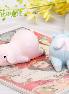 时尚风河马桌面装饰小动物摆件