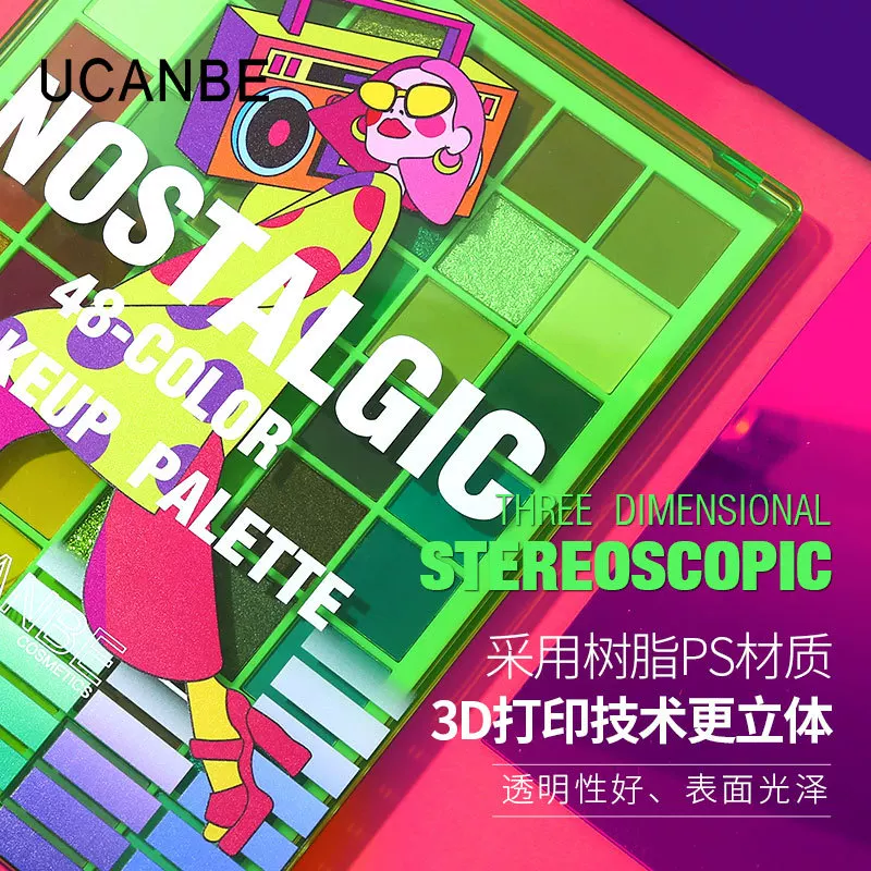 Ucanbe48 цвет ретро фантазия палитра теней для глаз желе -матовая крупные вспышки картофельное пюре латинский сценический национальный стандарт макияж