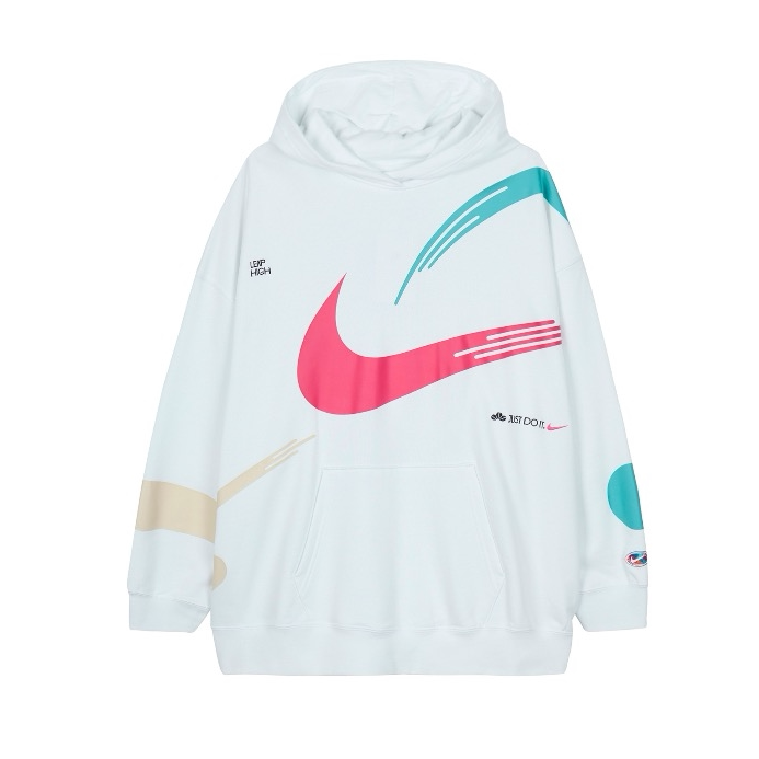 NIKE/耐克Sportswear Oversize 风针织连帽卫衣 白色 FD4798-121