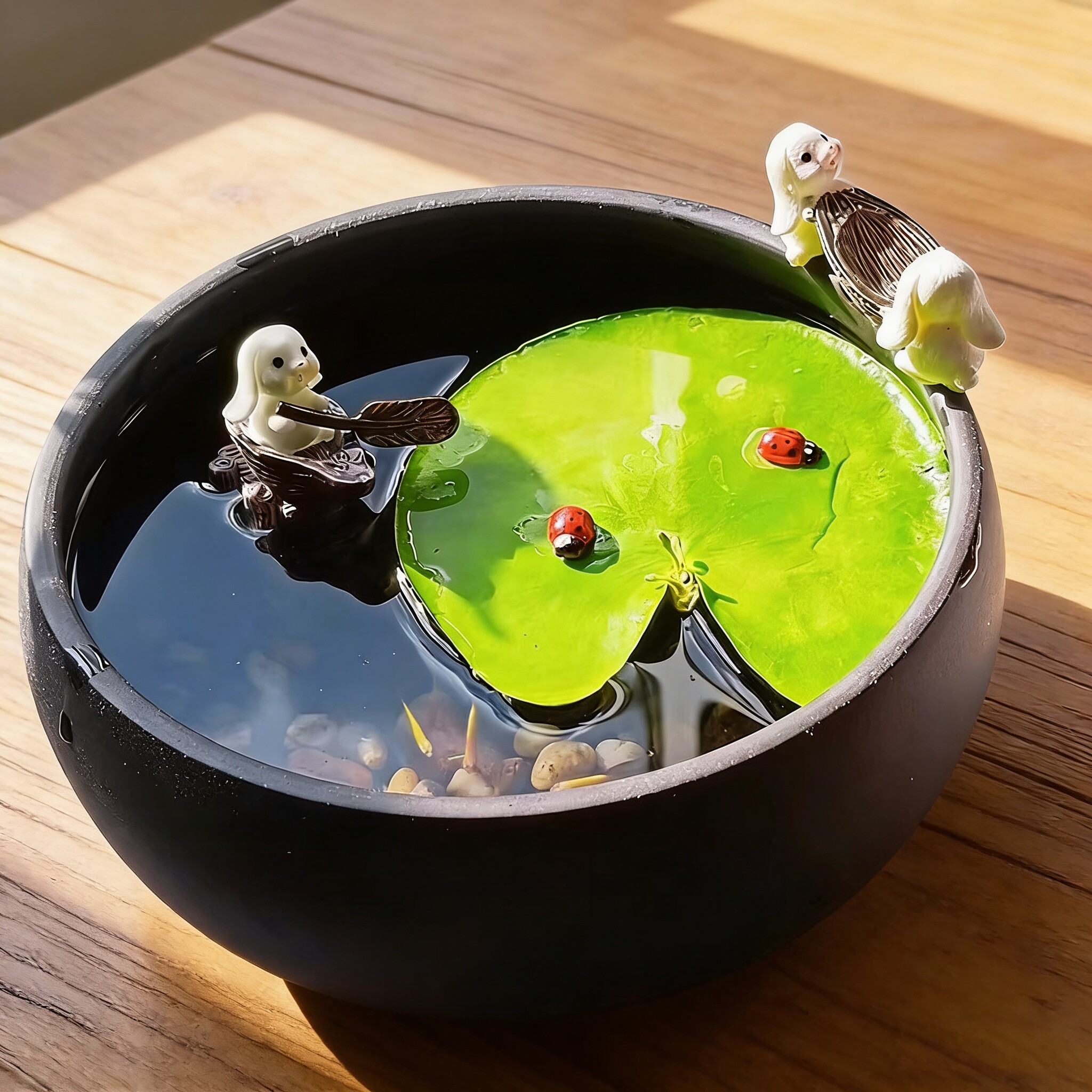 微景观钓鱼桌面小鱼缸紫砂陶瓷玻璃缸植物水草种子创意diy盆栽