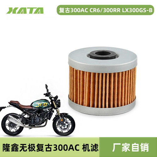 隆鑫无极复古300AC CR6 300RR LX300GS-B-6A机油过滤芯滤清器机滤