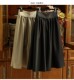 原128元 优雅通勤显瘦高腰a字百褶半裙春 捡漏卷边宽腰藏小肚腩法式
