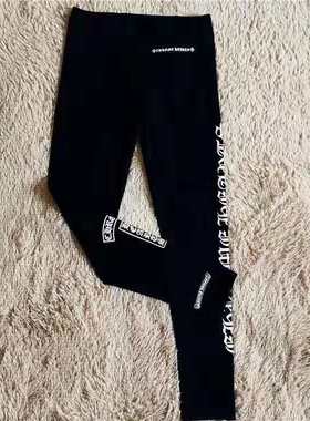 2025新款不褪色不缩水纯棉字母胶印春秋高弹力薄款打底裤长裤女裤